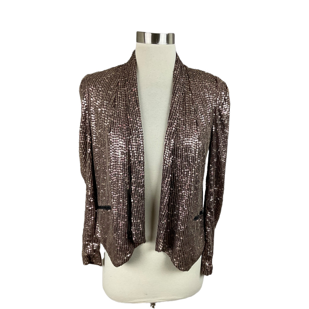 Rebecca Minkoff XS Rose Pink Sequin Becky Blazer Jacket